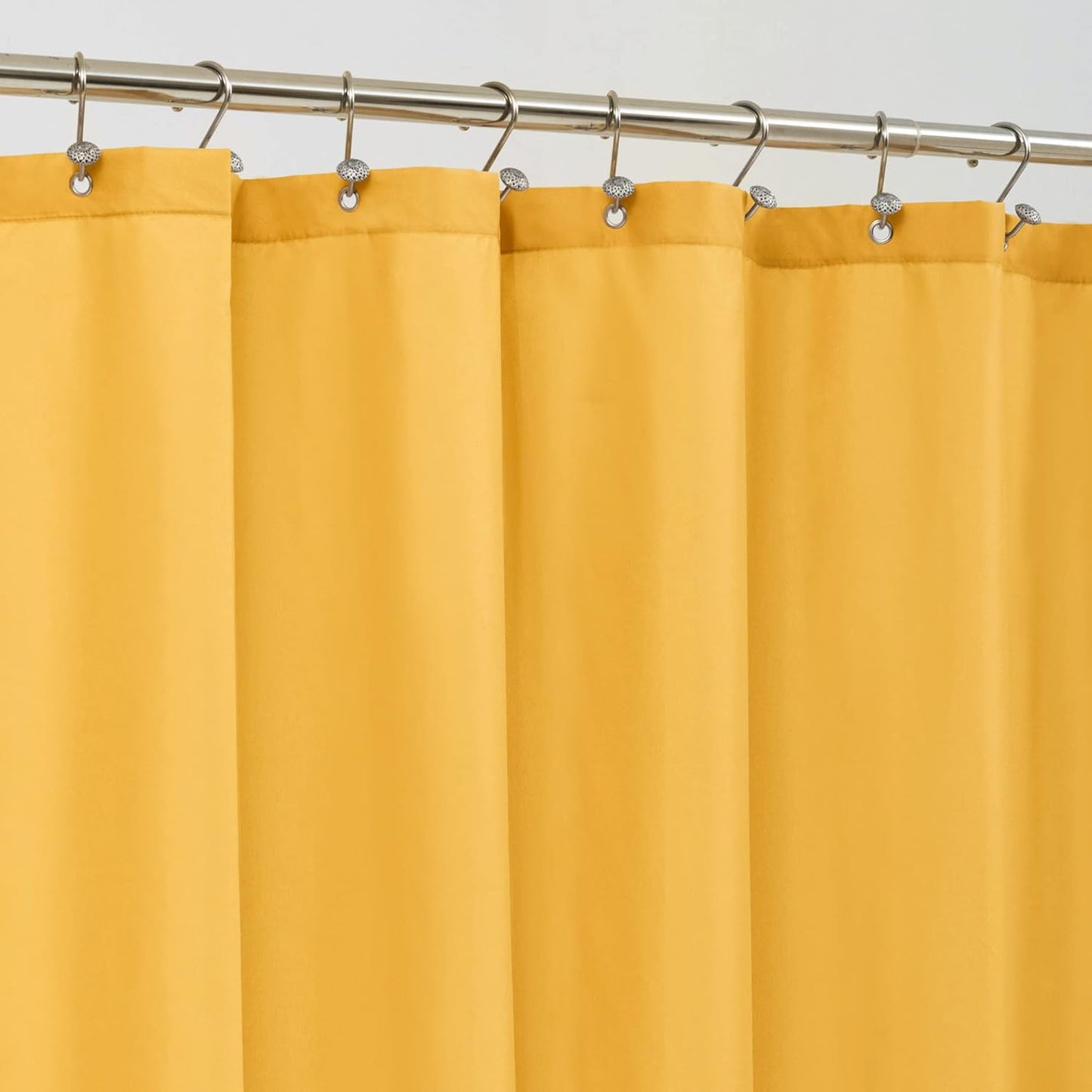 Waterproof Fabric Shower Curtain Soft Hotel Quality - 3 Magnets at Bottom, Premium Black Shower Curtain Liner for Bathroom, Light-Weight Cloth & Washable - 72x72, Black