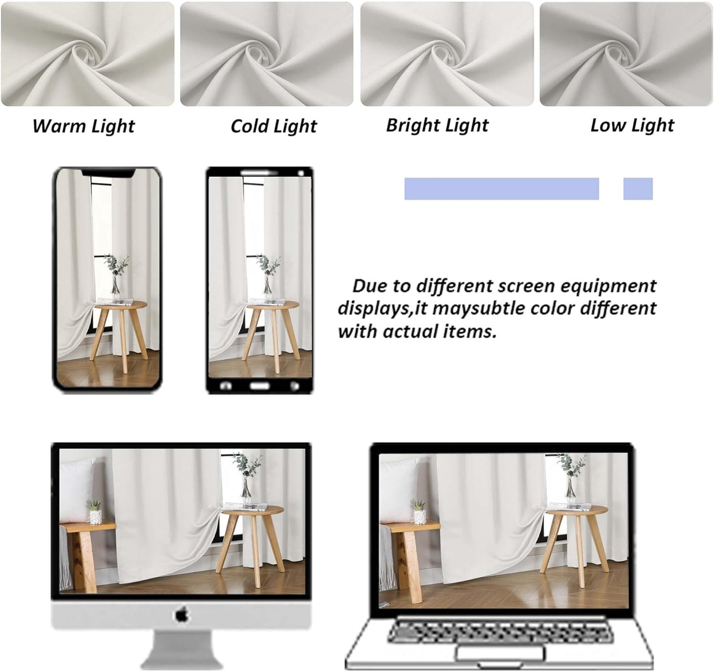 Natural Blackout Curtains for Bedroom 63 Inch Length 2 Panels Set, Solid Thermal Insulated Energy Saving Rod Pocket Window Treatment Curtains Blackout Drapes, W40 x L63 Inch, Natural