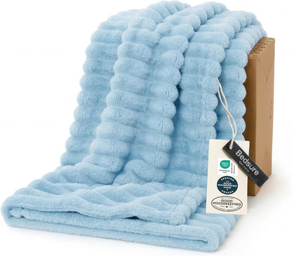Bedsure GentleSoft Blankets Queen Size for Bed - Cozy Soft Sofa Couch Cover Blankets for Women, Cute Large Bedding Fleece Throws for Girls, Off White, 90x90 Inches
