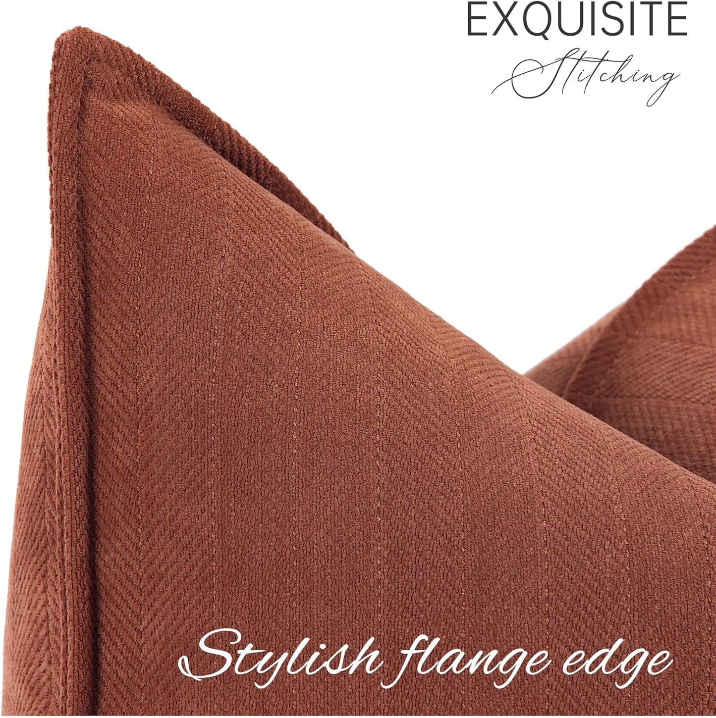 Rust Chenille Throw Pillow Covers