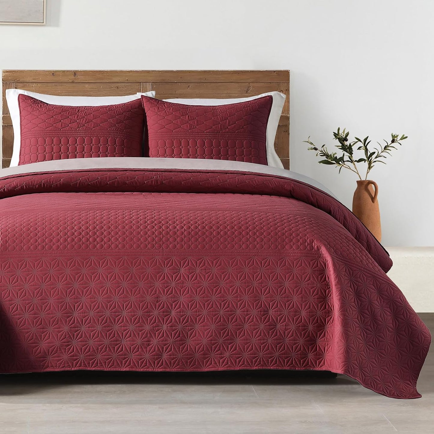 HOME Quilt Set Queen Size Navy Blue, Classic Geometric Diamond Stitched Pattern, Ultra Soft Microfiber Lightweight Bedding Bedspread Coverlet for All Season with 1 Quilt 2 Pillow Shams