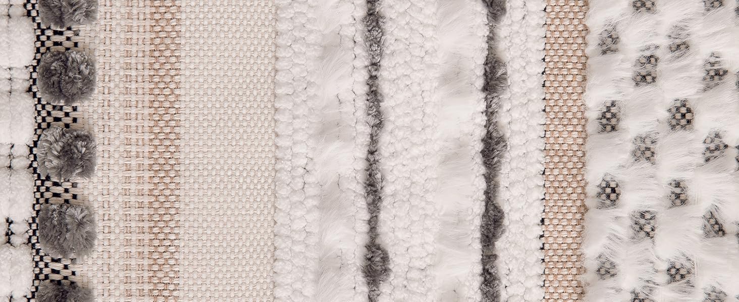 Boho Chenille Tufted Couch Throw Pillow Covers 18x18 Inch Set of 2 Farmhouse Striped Decorative Pillow Covers Accent Neutral Square Pillowcase Green Cushion Covers for Livingroom Sofa Bed