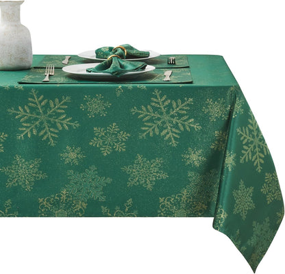 Rectangle Table Cloth Linen Farmhouse Stainproof Waterproof Washable Polyester Oblong Rectangular Fabric Table Cover for Kitchen Dining Dinner (Red, 52 X 70 Inch)