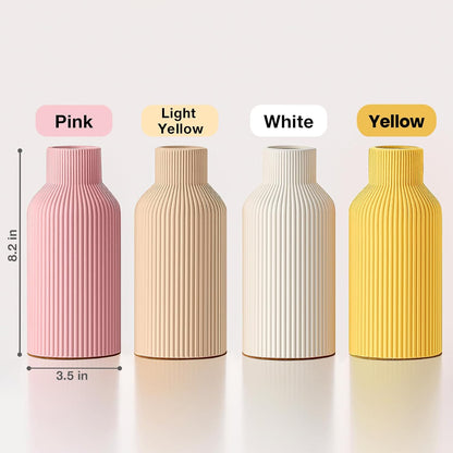 White Ceramic Flower Vase, Minimalist Decor, Modern Home Decorative Vase, Small Pampas Grass Vases For Kitchen, Bedroom, Office, Living Room, Bathroom, Shelf Centerpiece Table Decorations(8 in)