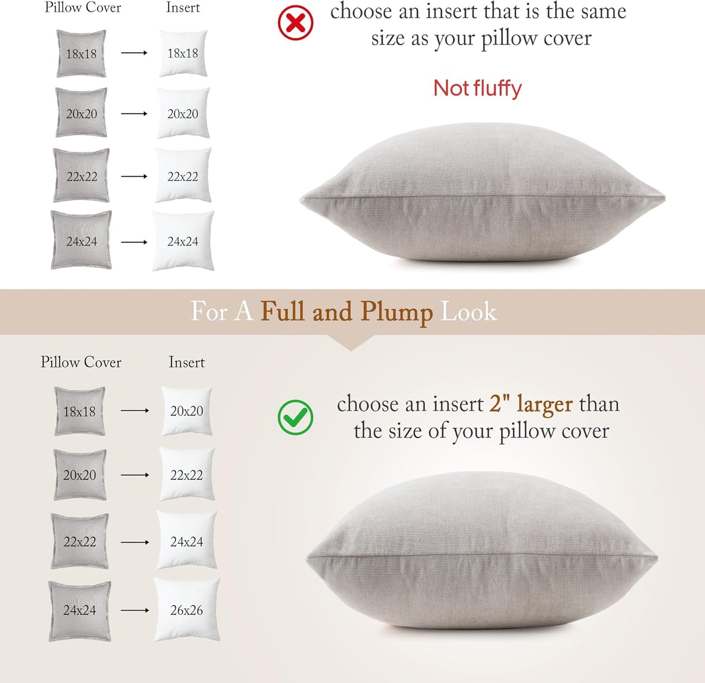 puredown® Feather Down Throw Pillow Inserts 22 x 22 (Pack of 2, White), Big Throw Pillows for Floor, Couch, Bed, Machine Washable