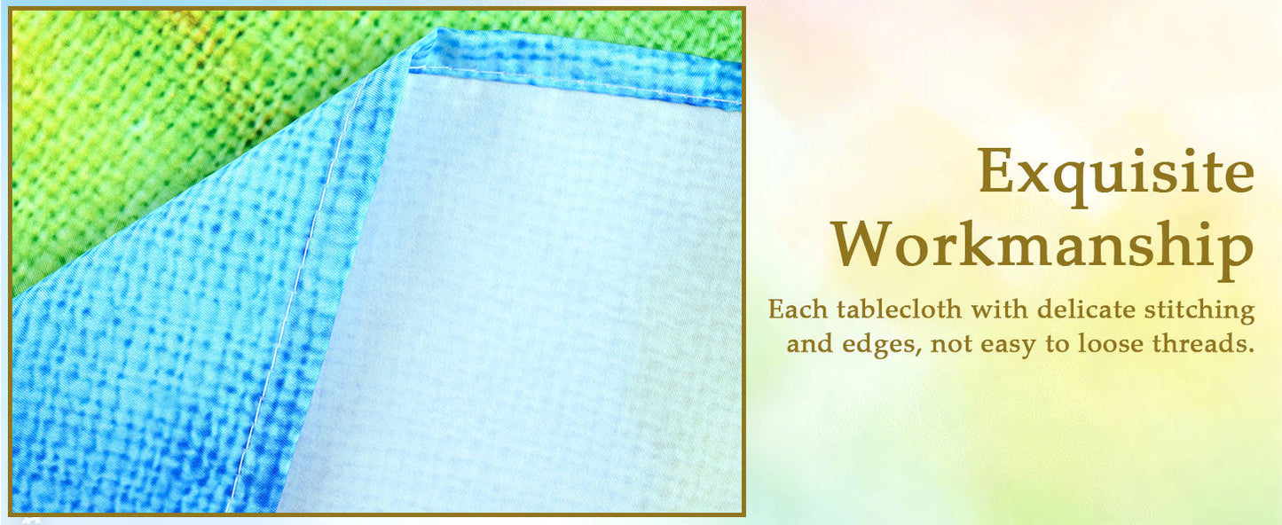 Teal Grey Tablecloth Turquoise Rectangle Table Cloth Washable Table Cover for Decoration Kitchen Dining Room 60x90 Inch