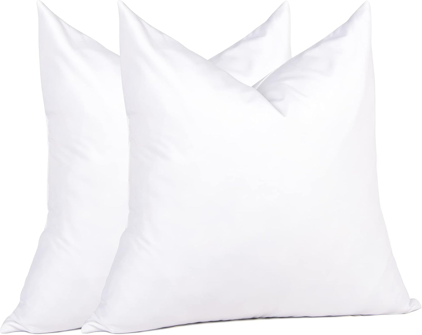 puredown® Feather Down Throw Pillow Inserts 22 x 22 (Pack of 2, White), Big Throw Pillows for Floor, Couch, Bed, Machine Washable