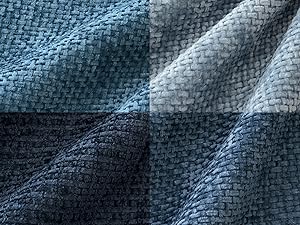 Pack of 4 Couch Throw Pillow Covers 18x18 Inch Neutral Blue Soft Decorative Chenille Pillow Covers Farmhouse Accent Cushion Covers for Boho Western Spring Coastal Decor Sofa Bed Living Room