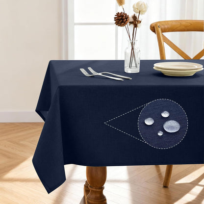 Rectangle Linen Tablecloth Waterproof & Stain Resistant, Wrinkle-Free Table Cloth Adds Elegance and Protection, Ideal for Dining, Party, Wedding and Outdoor, 52 x 70 Inch, Sage Green