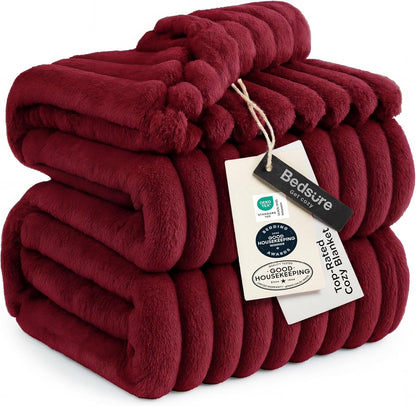 Bedsure GentleSoft Blankets Queen Size for Bed - Cozy Soft Sofa Couch Cover Blankets for Women, Cute Large Bedding Fleece Throws for Girls, Off White, 90x90 Inches