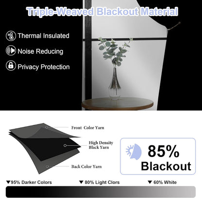 Sage Green Bedroom Blackout Curtains, 63inch (approx. 160.2cm) pieces set, solid insulated energy-saving rod pocket blackout curtains, width 40 x length 63inch (approx. 101.6cm), gray-green