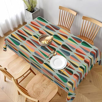 Teal Grey Tablecloth Turquoise Rectangle Table Cloth Washable Table Cover for Decoration Kitchen Dining Room 60x90 Inch