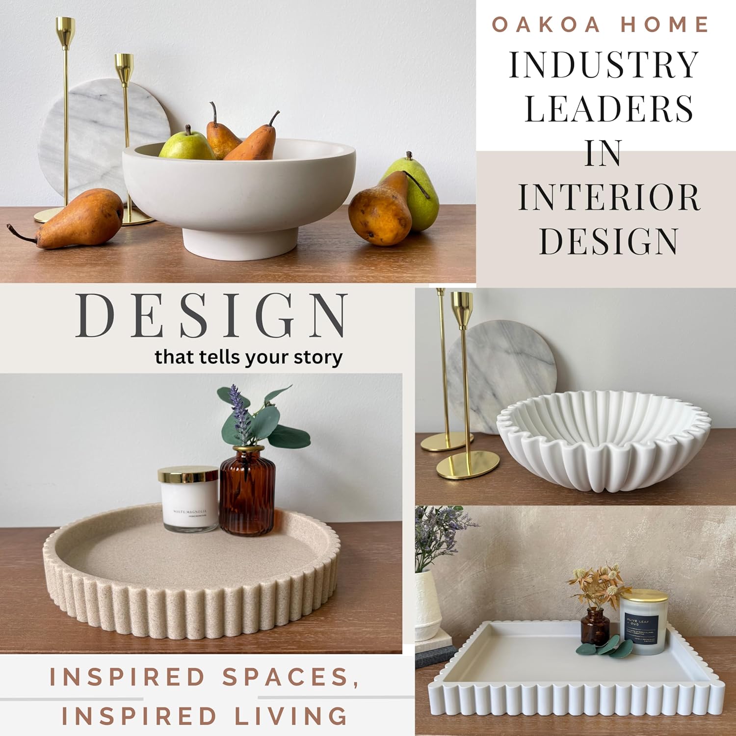 Decorative Tray for Decor - Coffee Table Tray for Living Room - Round Tray for Home Decor - Coffee Table Decor Centerpiece - Modern Minimalist Centerpiece