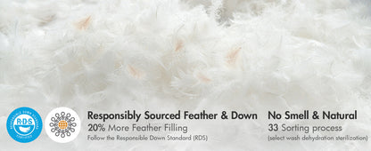MIULEE 26x26 Euro Pillow Inserts,Set of 2 Down Feather Throw Pillows for Couch Sofa Bed, Decorative Fluffy Throw Pillow Inserts Cotton Fabric,White