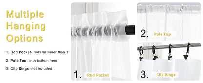 Sheer Navy Blue Curtains 84 inch Length 2 Panels Set, Airy Soft-Touching Rod Pocket Voile Drapes for Living Room/Bedroom, Each 40W x 84L