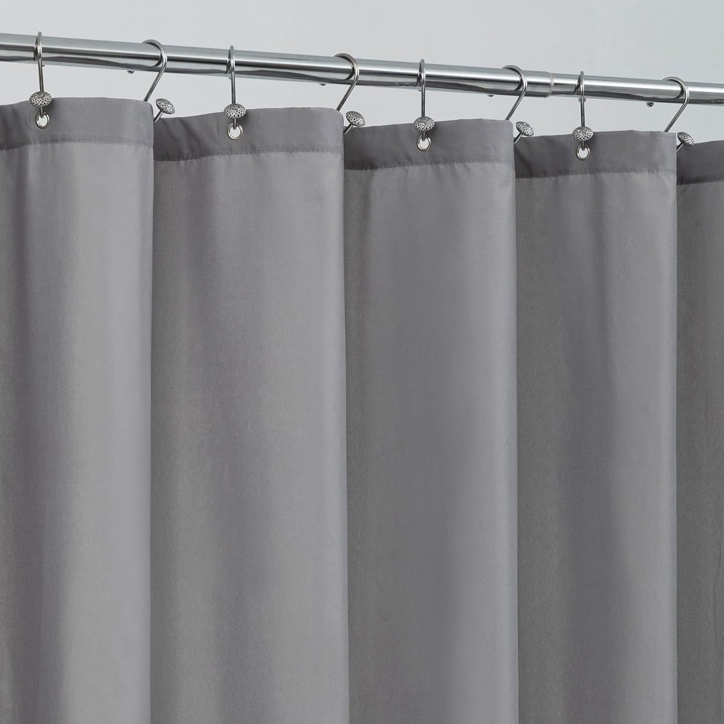 Waterproof Fabric Shower Curtain Soft Hotel Quality - 3 Magnets at Bottom, Premium Black Shower Curtain Liner for Bathroom, Light-Weight Cloth & Washable - 72x72, Black