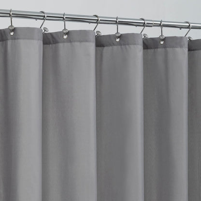 Waterproof Fabric Shower Curtain Soft Hotel Quality - 3 Magnets at Bottom, Premium Black Shower Curtain Liner for Bathroom, Light-Weight Cloth & Washable - 72x72, Black