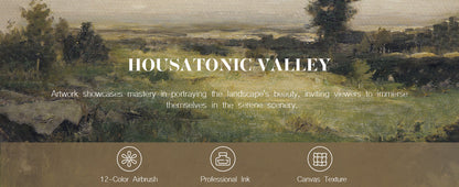 Framed Canvas Wall Art, Meadow with Flowers Painting, Landscape for Living Room, Bedroom, Home, Bathroom Decor, 8x10
