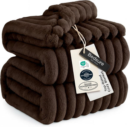 Bedsure GentleSoft Blankets Queen Size for Bed - Cozy Soft Sofa Couch Cover Blankets for Women, Cute Large Bedding Fleece Throws for Girls, Off White, 90x90 Inches