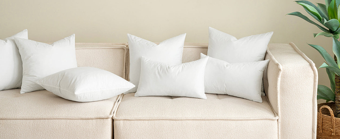 MIULEE 26x26 Euro Pillow Inserts,Set of 2 Down Feather Throw Pillows for Couch Sofa Bed, Decorative Fluffy Throw Pillow Inserts Cotton Fabric,White