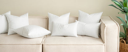 MIULEE 26x26 Euro Pillow Inserts,Set of 2 Down Feather Throw Pillows for Couch Sofa Bed, Decorative Fluffy Throw Pillow Inserts Cotton Fabric,White