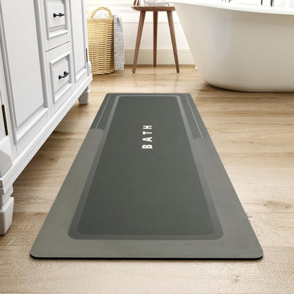Mat-Bathroom Mat Rug Non Slip Super Absorbent Stain Resistant Quick Dry Thin Bath Rug-Bath Mats for Bathroom Floor Bathtub Vanity-Bathmat Bath Rug Easy Care-17"x27" Grey