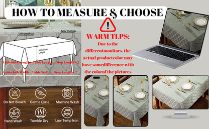 Jacquard Tablecloth Damask Fabric Table Cloth Water Resistant & Wrinkle Free Spillproof Polyester Table Cover for Kitchen Dining Tabletop (Rectangle/Oblong, 52" x 70" (4-6 Seats), Gray)
