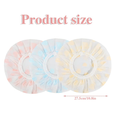 Shower Caps, 3 Pcs Plastic Reusable Shower Caps Elastic Band Bath Caps for Women Ladies Spa Salon