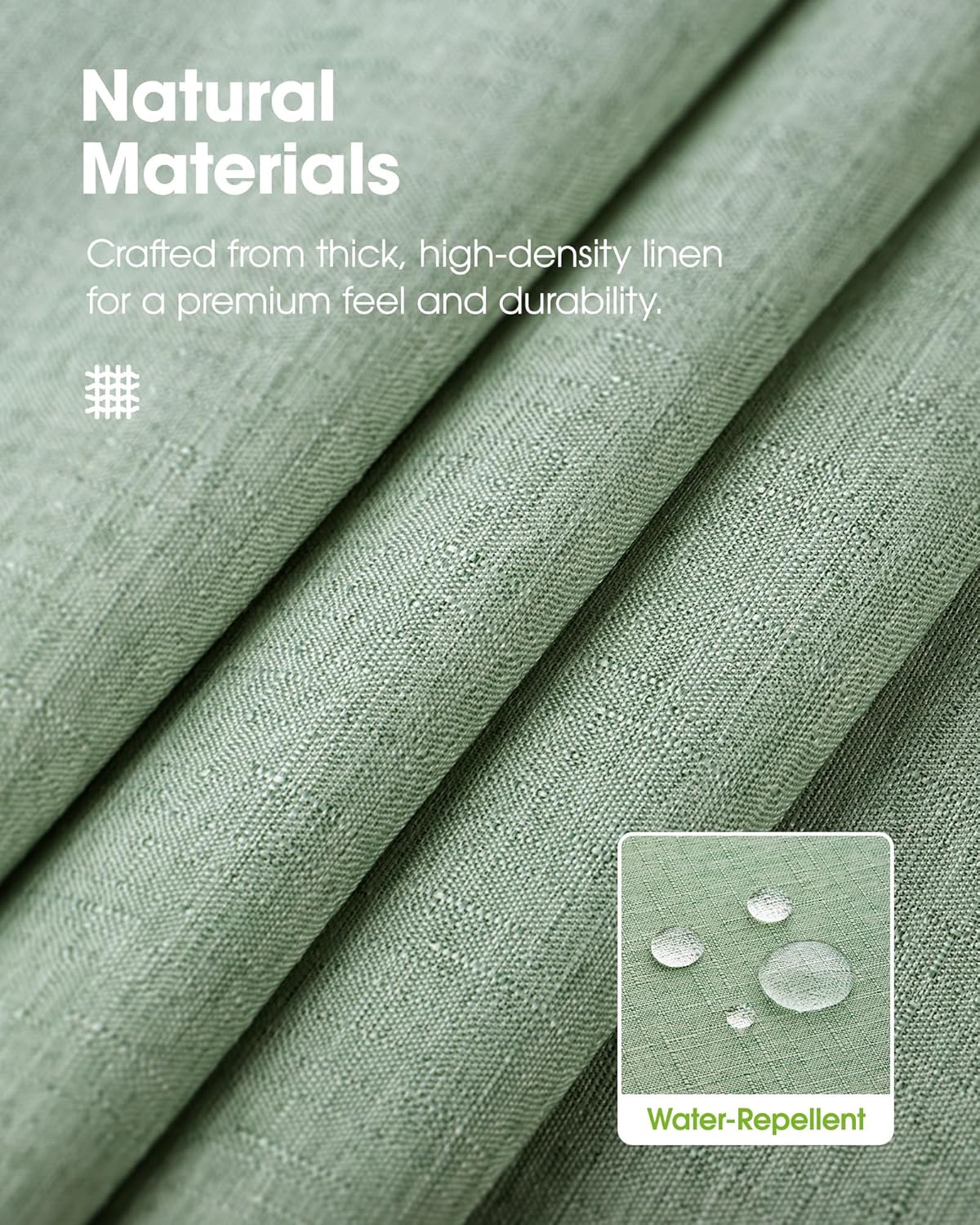 Rectangle Linen Tablecloth Waterproof & Stain Resistant, Wrinkle-Free Table Cloth Adds Elegance and Protection, Ideal for Dining, Party, Wedding and Outdoor, 52 x 70 Inch, Sage Green