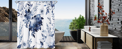 Shower Curtain Blue Eucalyptus Shower Curtains for Bathroom, Watercolor Leaf Shower Curtain Sets Waterproof Plant Shower Curtain Leaves Fabric Cloth Bathroom Curtains 72x72 inch with Hooks