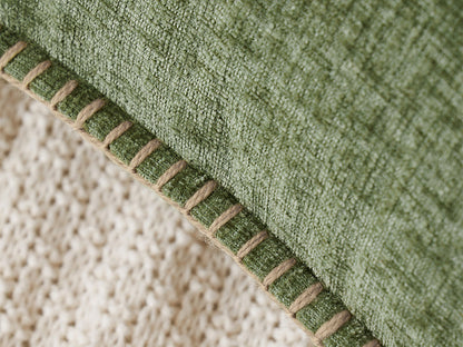 MIULEE Pack of 2 Couch Throw Pillow Covers 18x18 Inch Sage Green Farmhouse Decorative Pillow Covers with Stitched Edge Soft Chenille Solid Dyed Summer Pillow Covers for Sofa Bed Living Room