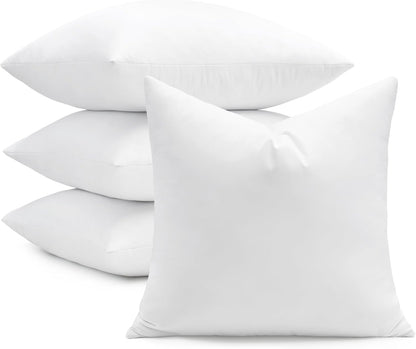 puredown® Feather Down Throw Pillow Inserts 22 x 22 (Pack of 2, White), Big Throw Pillows for Floor, Couch, Bed, Machine Washable