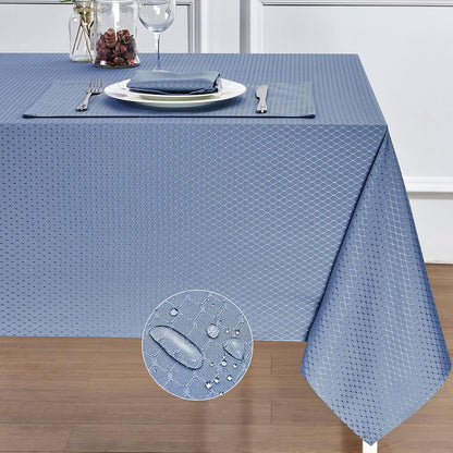 Rectangle Table Cloth Linen Farmhouse Stainproof Waterproof Washable Polyester Oblong Rectangular Fabric Table Cover for Kitchen Dining Dinner (Red, 52 X 70 Inch)