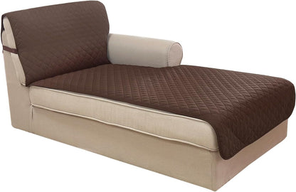 Reversible Sofa Cover Washable Couch Cover for Dogs Friendly with Elastic Straps Water Repellent Furniture Protector for 3 Cushion Couch (Sofa, Coffee/Beige)