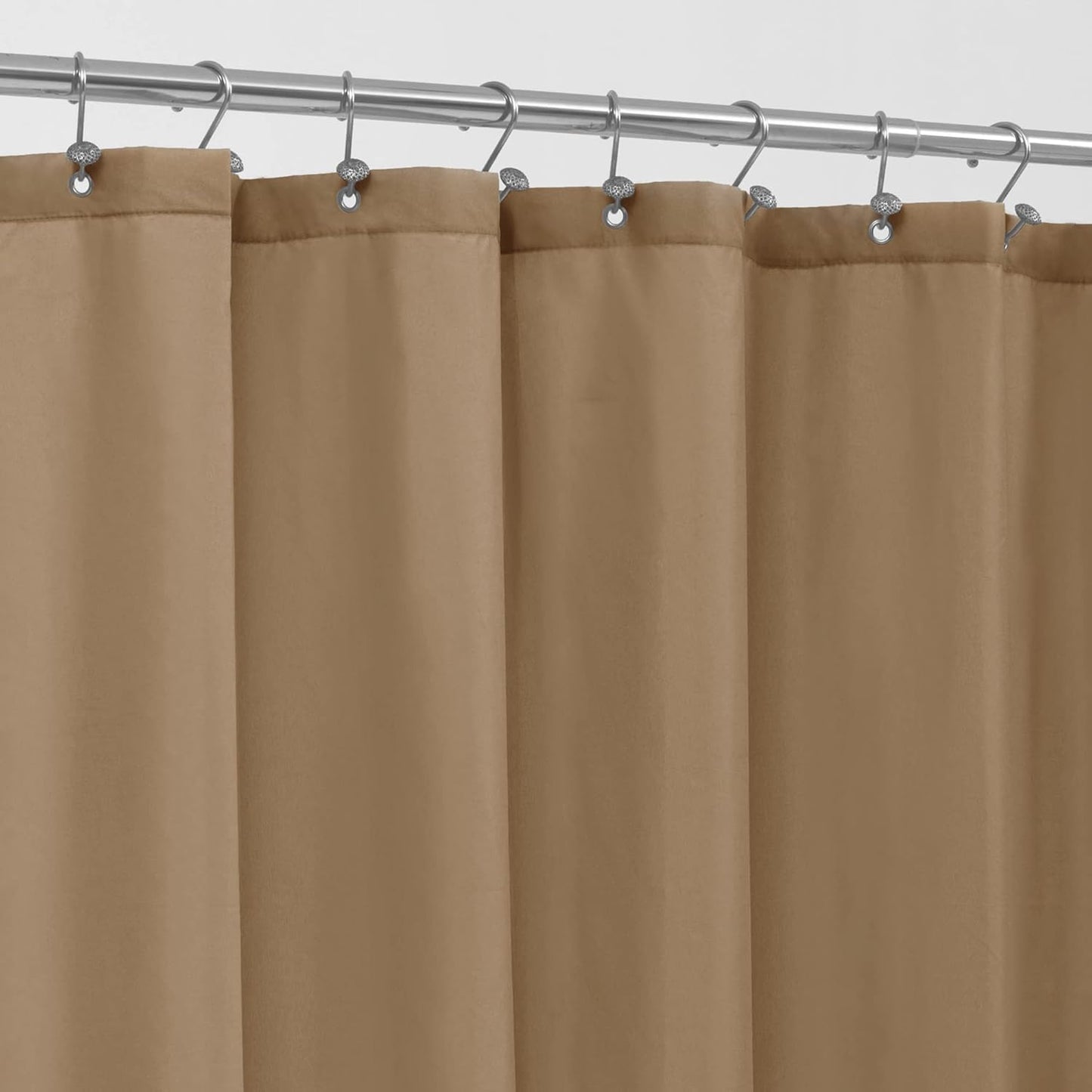 Waterproof Fabric Shower Curtain Soft Hotel Quality - 3 Magnets at Bottom, Premium Black Shower Curtain Liner for Bathroom, Light-Weight Cloth & Washable - 72x72, Black