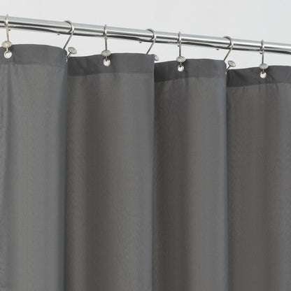 Waterproof Fabric Shower Curtain Soft Hotel Quality - 3 Magnets at Bottom, Premium Black Shower Curtain Liner for Bathroom, Light-Weight Cloth & Washable - 72x72, Black