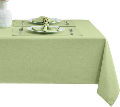 Rectangle Table Cloth Linen Farmhouse Stainproof Waterproof Washable Polyester Oblong Rectangular Fabric Table Cover for Kitchen Dining Dinner (Red, 52 X 70 Inch)