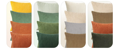 Boho Farmhouse Sage Green Throw Pillow Covers 18x18 Inch Set of 4 Mordern Nordic Cushion Covers Soft Corduroy Spring Home Decor for Couch Bed Sofa Living Room Forest Green