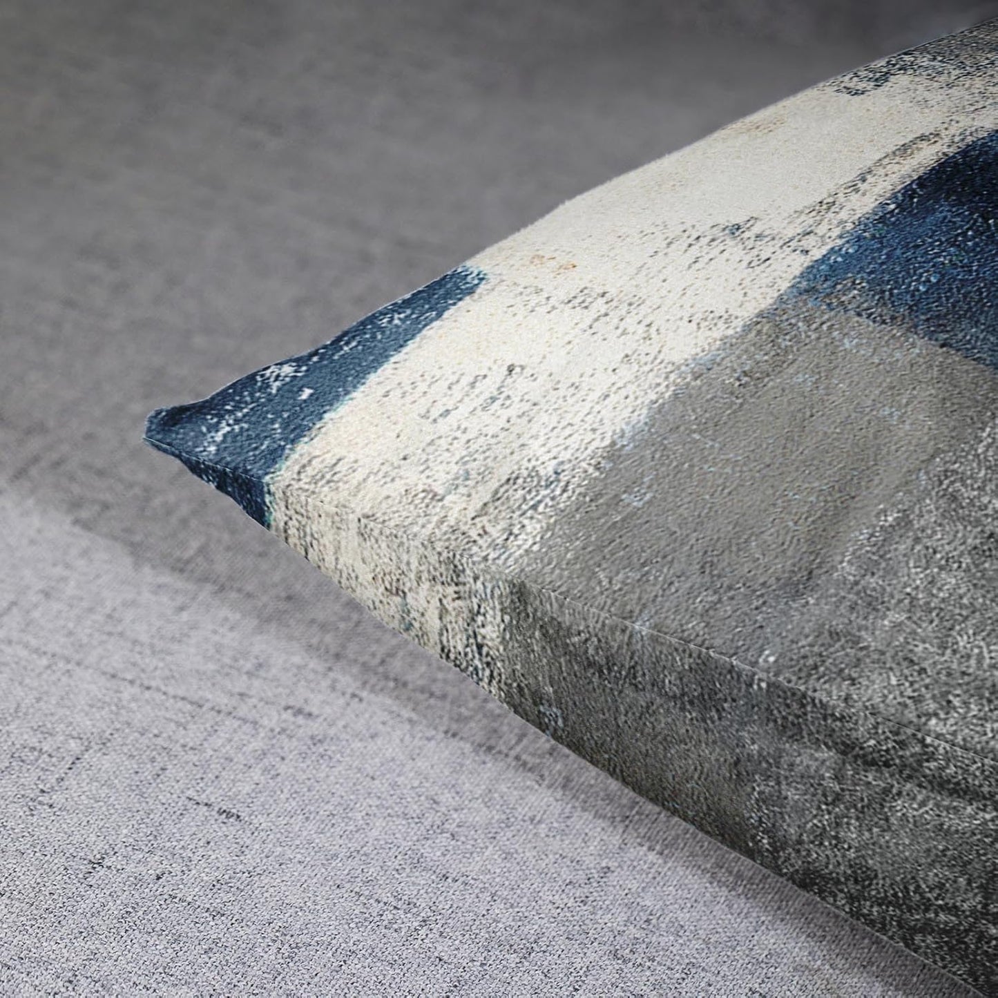 Emvency Set of 2 Throw Pillow Covers Modern Abstract Painting Blue White and Gray Decorative Sofa Pillow Cases Home Decor Standard Square 18x18 Inches Pillowcases