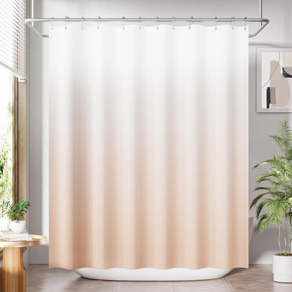 Shower Curtain, Cloth Ombre Black Shower Curtain Set with 12 Hooks, Washable Fabric Black and White Shower Curtain, Rustic Farmhouse Bathroom Shower Curtain, 72x72 Inches
