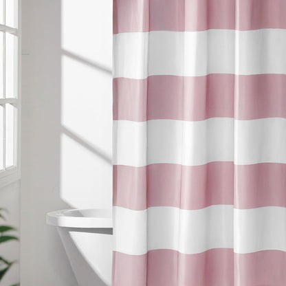 Bathroom Shower Curtain, Water Resistant Fabric with Rust Proof Grommets & Hooks, Weighted Hem, Machine Washable, 72"x72", Light Brown, Beige