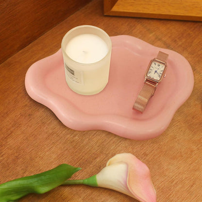 Ceramic Jewelry Tray Trinket Dish, Decorative Cloud Vanity Key Tray for Women, Ring Holder Dish, Cute Jewelry Plate Bowl Room Decor Aesthetic, White, Medium