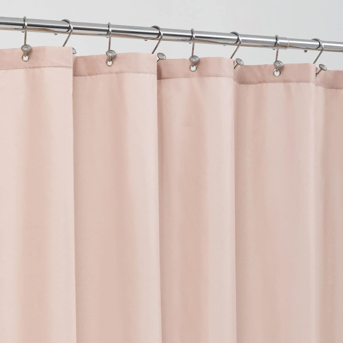 Waterproof Fabric Shower Curtain Soft Hotel Quality - 3 Magnets at Bottom, Premium Black Shower Curtain Liner for Bathroom, Light-Weight Cloth & Washable - 72x72, Black