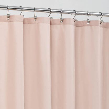 Waterproof Fabric Shower Curtain Soft Hotel Quality - 3 Magnets at Bottom, Premium Black Shower Curtain Liner for Bathroom, Light-Weight Cloth & Washable - 72x72, Black