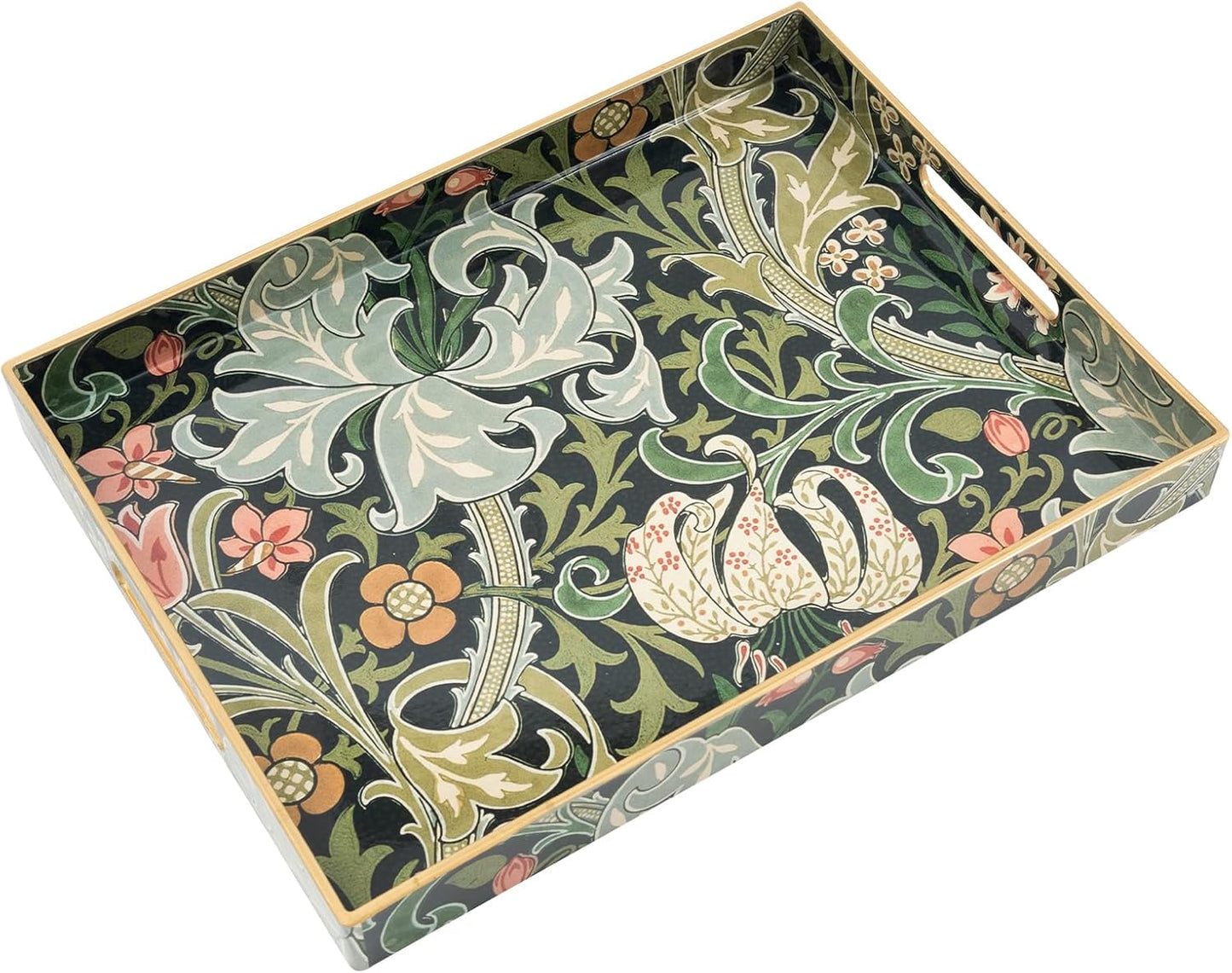Coffee Table Trays for Living Room Serving Tray with Handles, Modern Large Tray for Ottoman Coffee Table