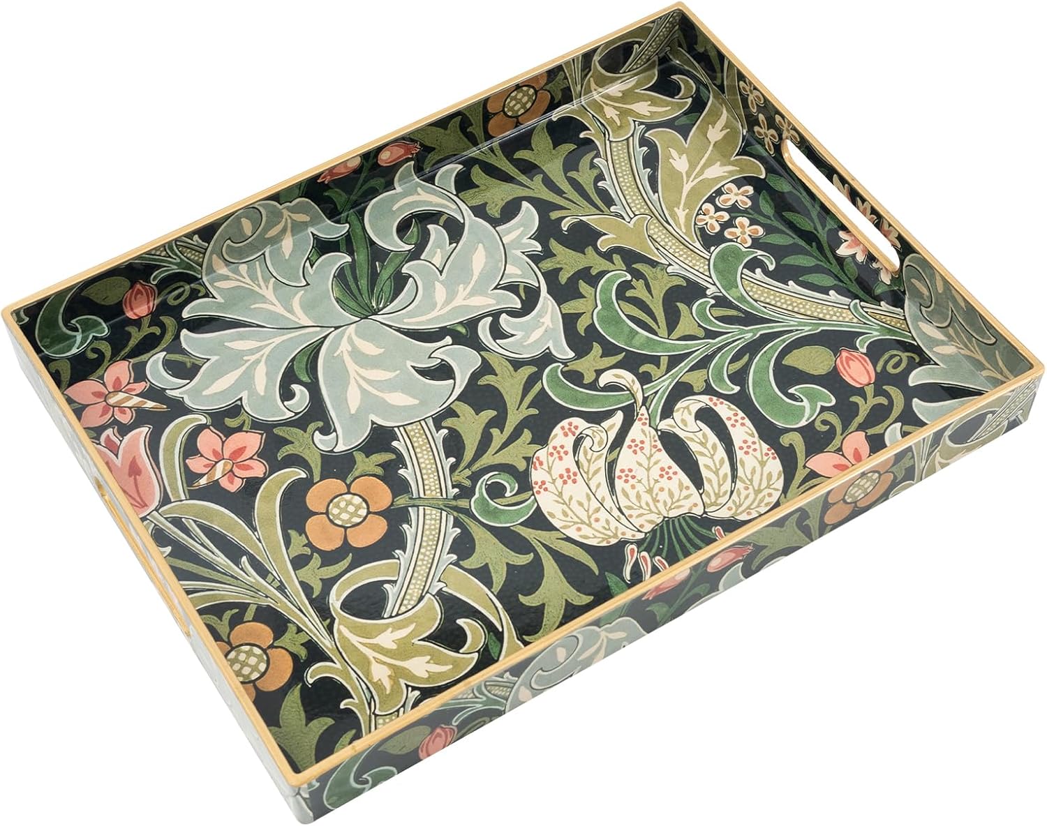 Coffee Table Trays for Living Room Serving Tray with Handles, Modern Large Tray for Ottoman Coffee Table