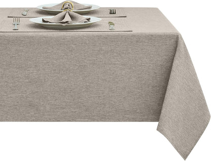 Rectangle Table Cloth Linen Farmhouse Stainproof Waterproof Washable Polyester Oblong Rectangular Fabric Table Cover for Kitchen Dining Dinner (Red, 52 X 70 Inch)