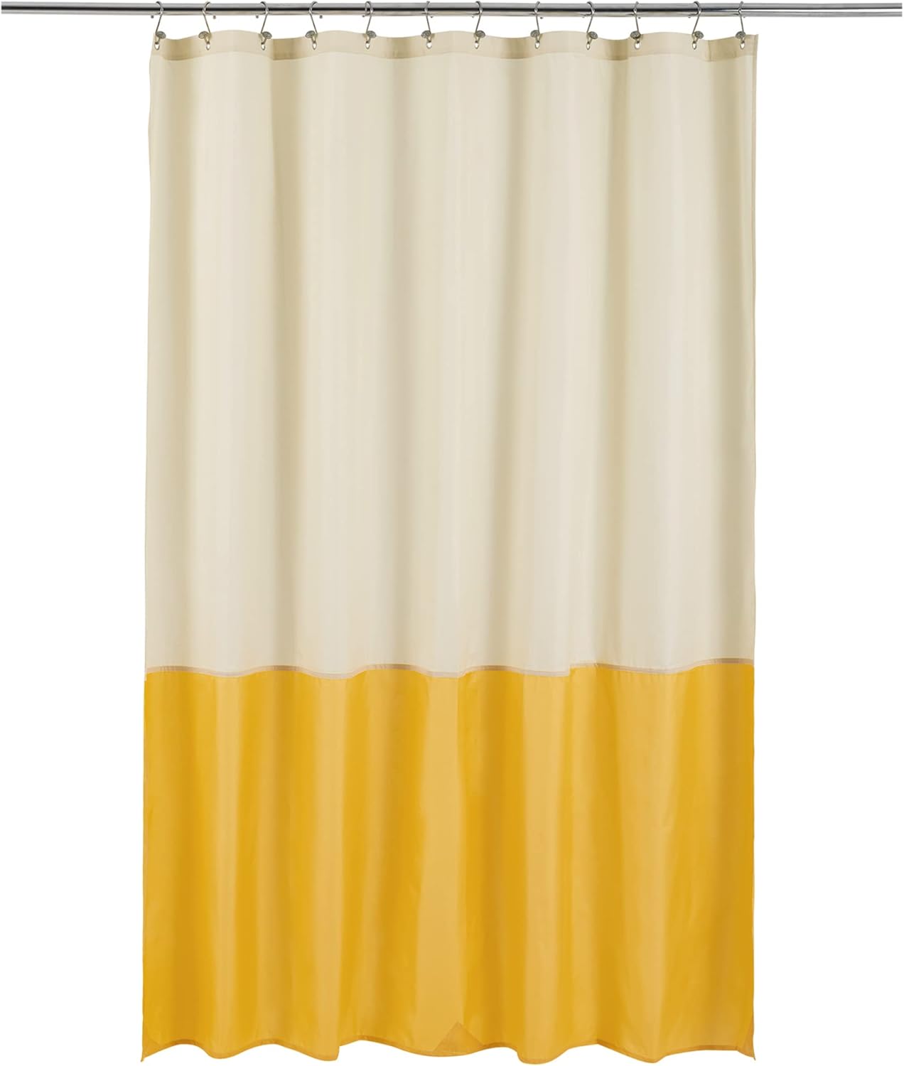 Waterproof Fabric Shower Curtain Soft Hotel Quality - 3 Magnets at Bottom, Premium Black Shower Curtain Liner for Bathroom, Light-Weight Cloth & Washable - 72x72, Black