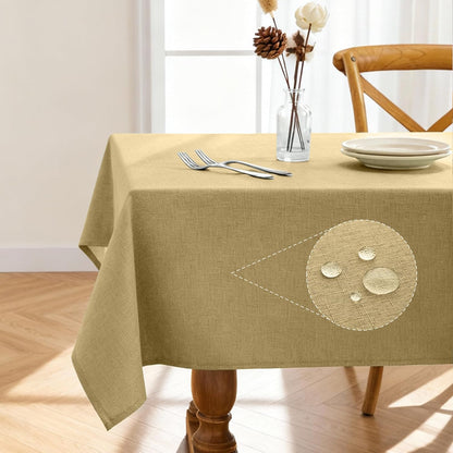 Rectangle Linen Tablecloth Waterproof & Stain Resistant, Wrinkle-Free Table Cloth Adds Elegance and Protection, Ideal for Dining, Party, Wedding and Outdoor, 52 x 70 Inch, Sage Green