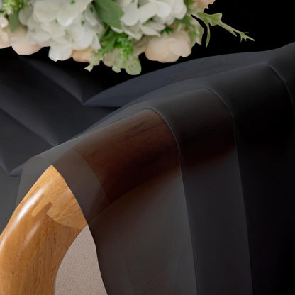 Black Sheer Curtains 84 Inches Long, Light Filtering Rod Pocket Solid Color Window Sheer Curtain Panels, Elegant Curtains & Drapes for Living Room, Bedroom 2 Panels (Black, 42" W x 84" L)